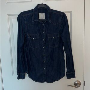 Zara Woman Premium Denim Shirt long sleeve, pearl snaps